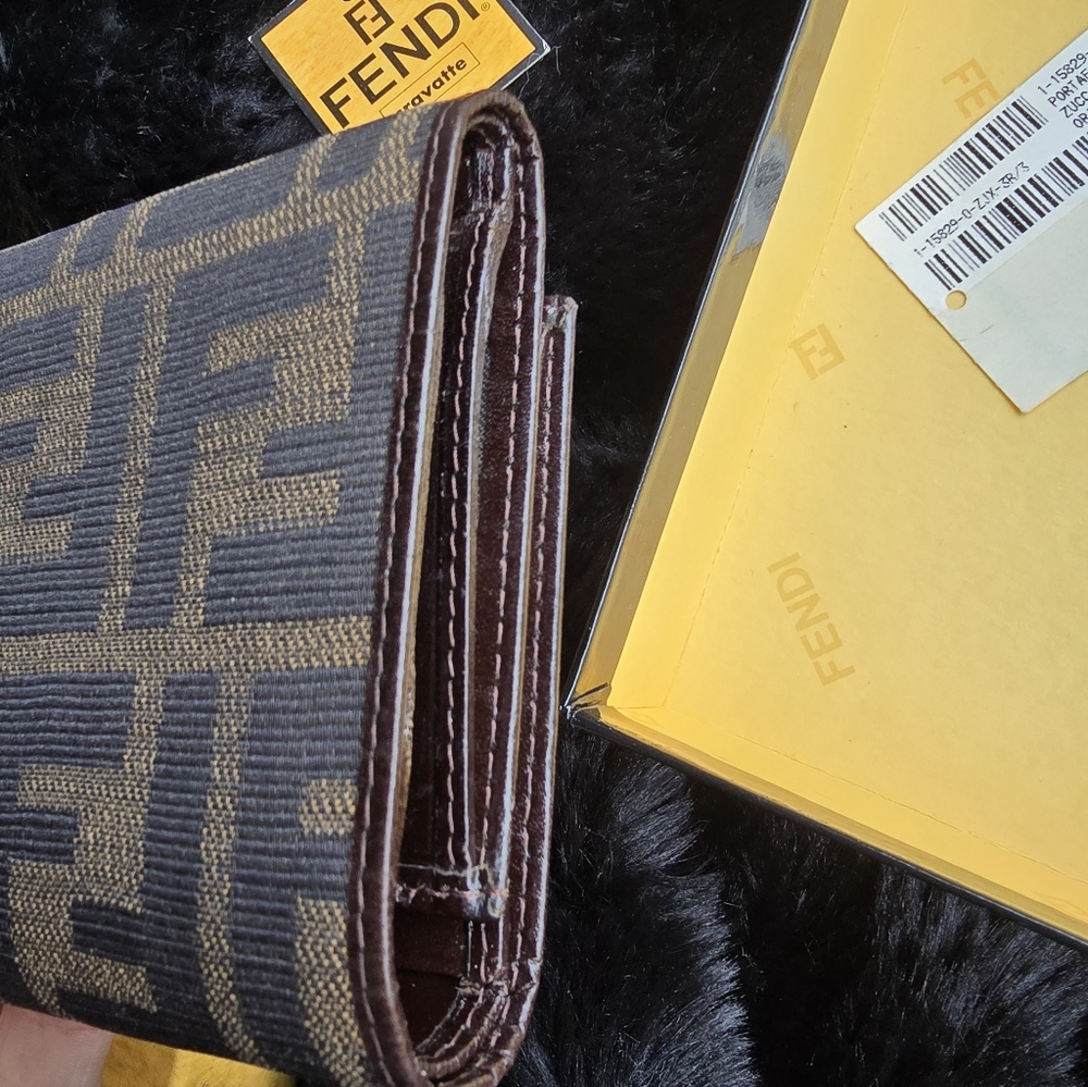 Fendi Monogram Brown and Tan Trifold Wallet - Picture 9 of 16